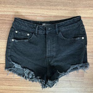 Zara Black Denim Jean Shorts